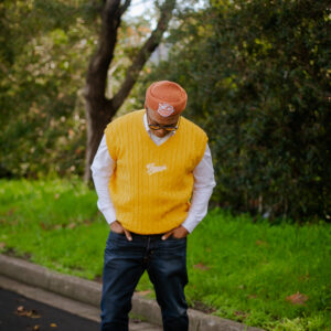 Unisex Sleeveless Mustard Knitwear